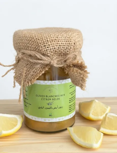 Olives blanches aux citron beldi
